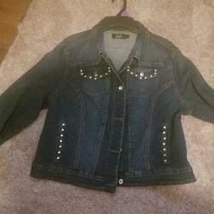 Jean Jacket with rhinestone buttons